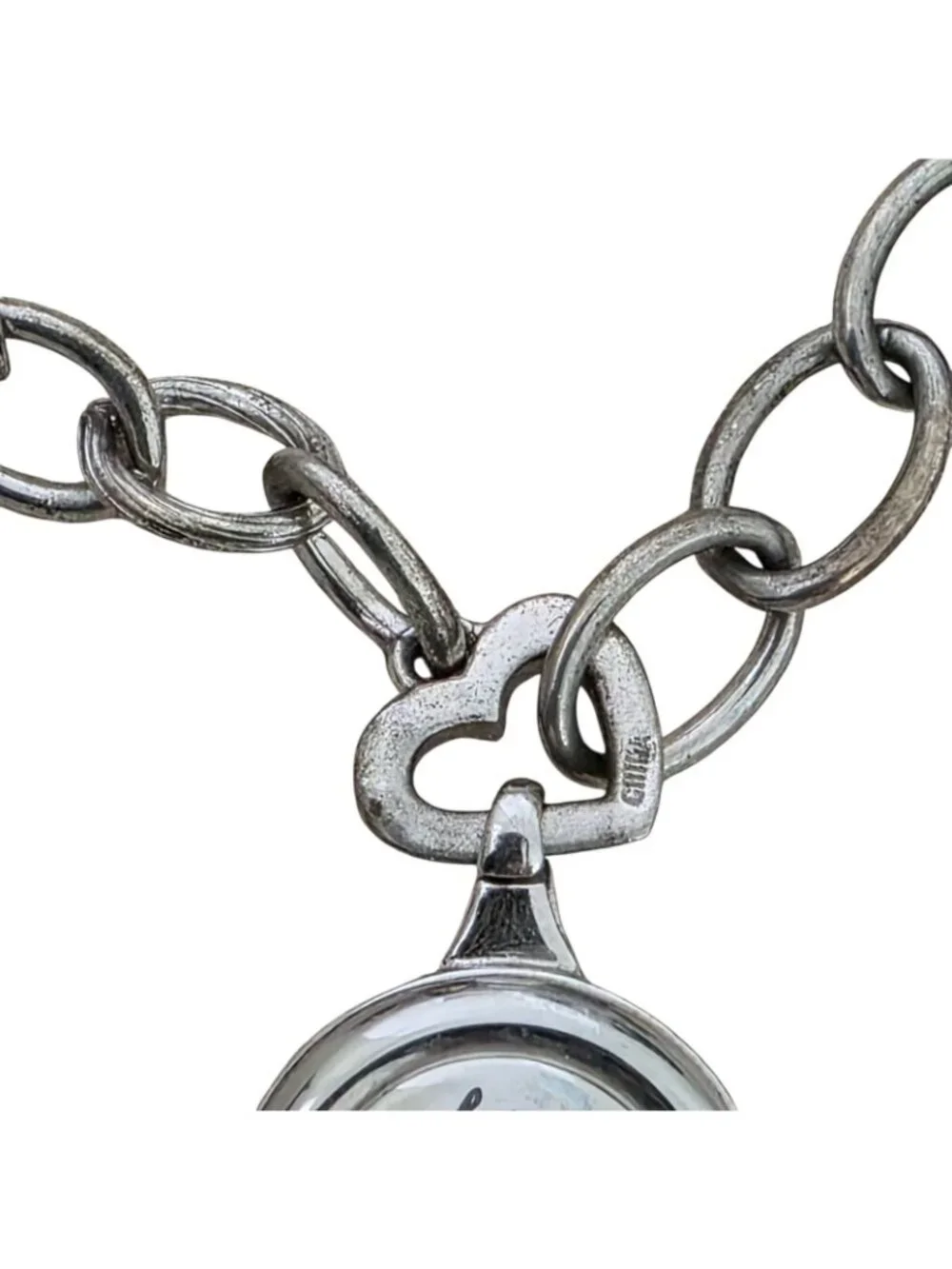 Ecclissi Sterling Silver 925 Heart Bracelet Toggle MOP Watch Live Laugh Love
